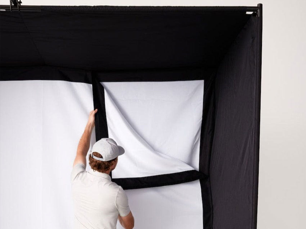 SKYTRAK golf simulator impact screen installation and setup process