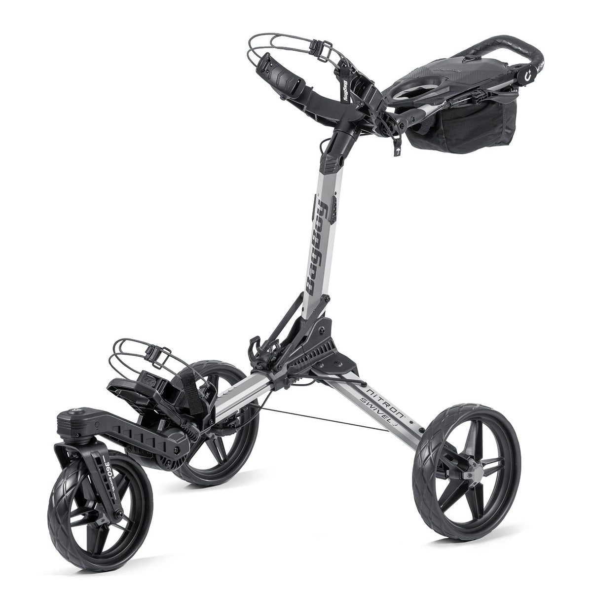 Bag Boy Nitron Swivel golf cart, silver charcoal, product photo
